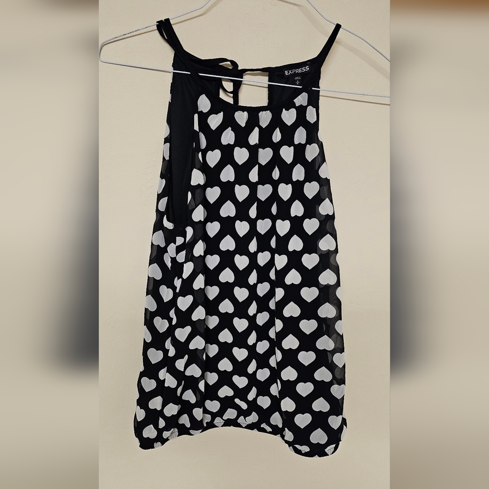 Nwt Express Heart Print Tank Top Sz M